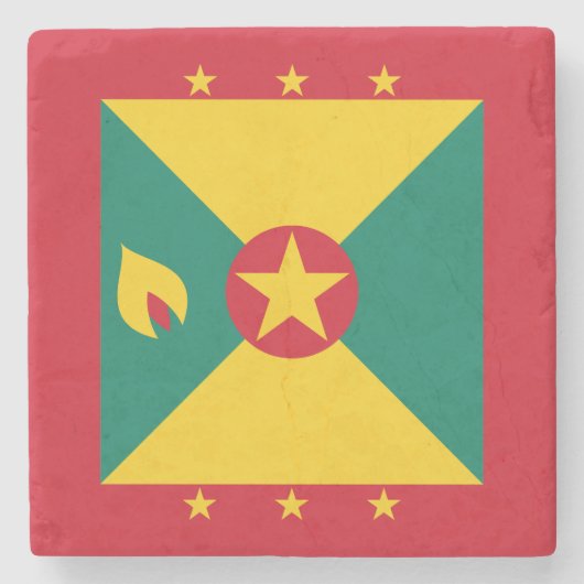 Dessous-de-verre En Pierre Drapeau de la Grenade (Devant)
