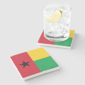 Dessous-de-verre En Pierre Drapeau de la Guinée Bissau (Côté)