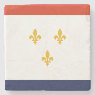 Dessous-de-verre En Pierre Drapeau de la Nouvelle-Orléans (Louisiane, États-U