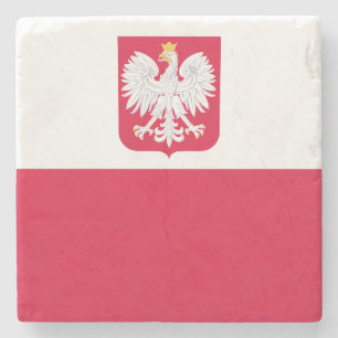 Dessous-de-verre En Pierre Drapeau de la Pologne