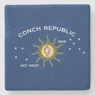Dessous-de-verre En Pierre Drapeau de la République des Conques Key West Flor