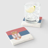 Dessous-de-verre En Pierre Drapeau de la Serbie (Côté)