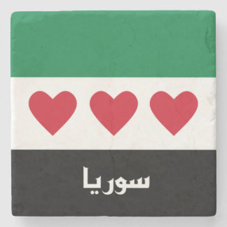 Dessous-de-verre En Pierre Drapeau de la Syrie