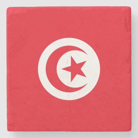 Dessous-de-verre En Pierre Drapeau de la Tunisie (Devant)