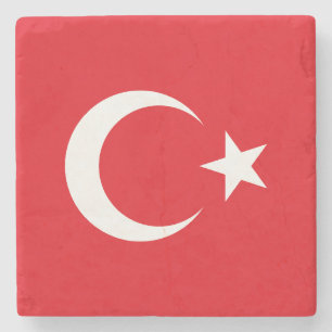 Dessous-de-verre En Pierre Drapeau de la Turquie