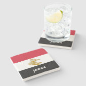 Dessous-de-verre En Pierre Drapeau de l'Égypte (Côté)