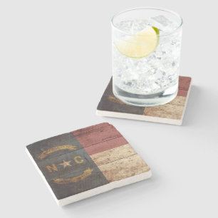 Dessous-de-verre En Pierre Drapeau de l'État de la Caroline du Nord sur le vi