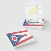 Dessous-de-verre En Pierre Drapeau de l'Ohio (Côté)