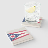 Dessous-de-verre En Pierre Drapeau de l'Ohio (Côté)