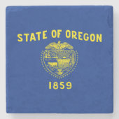 Dessous-de-verre En Pierre Drapeau de l'Oregon (Devant)