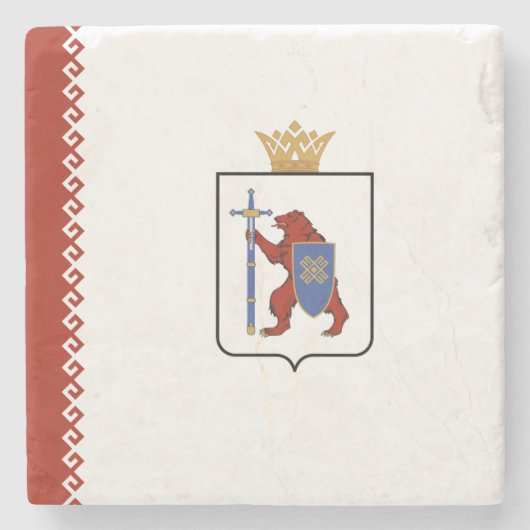 Dessous-de-verre En Pierre Drapeau de Mari El (Devant)