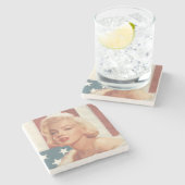 Dessous-de-verre En Pierre Drapeau de Marilyn (Côté)