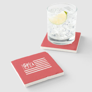 Dessous-de-verre En Pierre Drapeau de Merica
