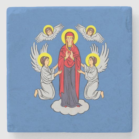 Dessous-de-verre En Pierre Drapeau de Minsk (Bélarus) (Devant)