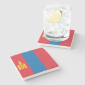 Dessous-de-verre En Pierre Drapeau de Mongolie (Côté)