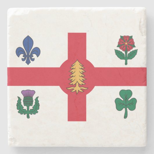 Dessous-de-verre En Pierre Drapeau de Montréal (Québec) (Devant)