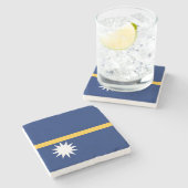 Dessous-de-verre En Pierre Drapeau de Nauru (Côté)