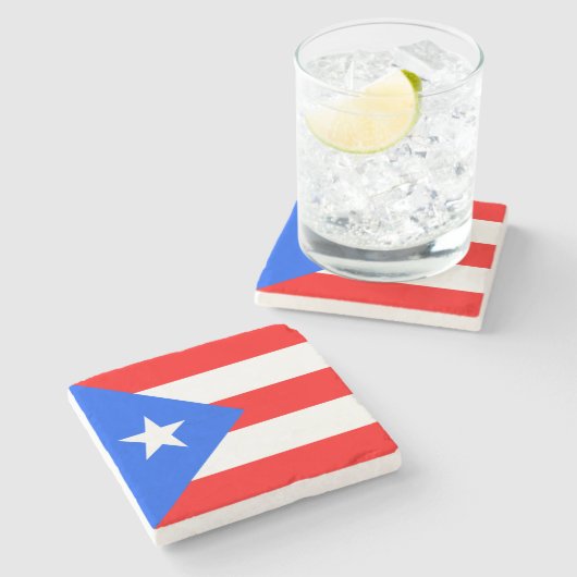 Dessous-de-verre En Pierre Drapeau de Porto Rico (Côté)
