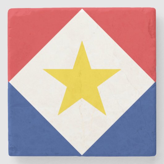 Dessous-de-verre En Pierre Drapeau de Saba (Devant)