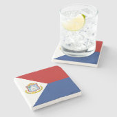 Dessous-de-verre En Pierre Drapeau de Saint-Martin (Côté)