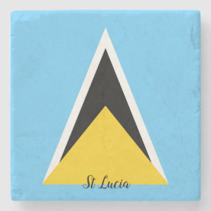 Dessous-de-verre En Pierre Drapeau de Sainte-Lucie 
