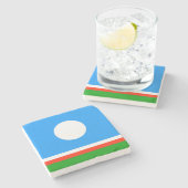 Dessous-de-verre En Pierre Drapeau de Sakha (Côté)