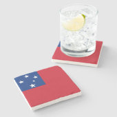 Dessous-de-verre En Pierre Drapeau de Samoa (Côté)