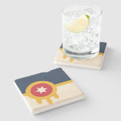 Dessous-de-verre En Pierre Drapeau de Tulsa (Oklahoma) (Côté)