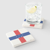 Dessous-de-verre En Pierre Drapeau des Antilles Pays-Bas (Côté)