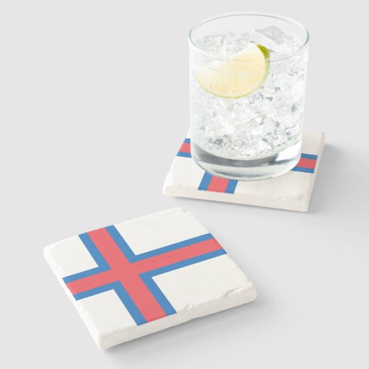 Dessous-de-verre En Pierre Drapeau des îles Féroé (Côté)