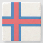 Dessous-de-verre En Pierre Drapeau des îles Féroé (Devant)