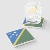 Dessous-de-verre En Pierre Drapeau des Îles Salomon (Côté)