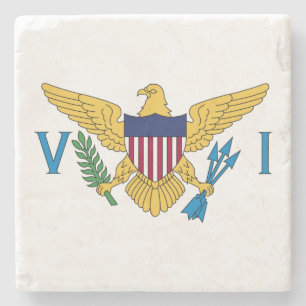 Dessous-de-verre En Pierre Drapeau des îles Vierges américaines patriotiques