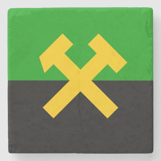 Dessous-de-verre En Pierre Drapeau des mineurs et des travailleurs des mines (Devant)