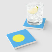 Dessous-de-verre En Pierre Drapeau des Palaos (Côté)