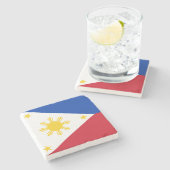 Dessous-de-verre En Pierre Drapeau des Philippines (Côté)