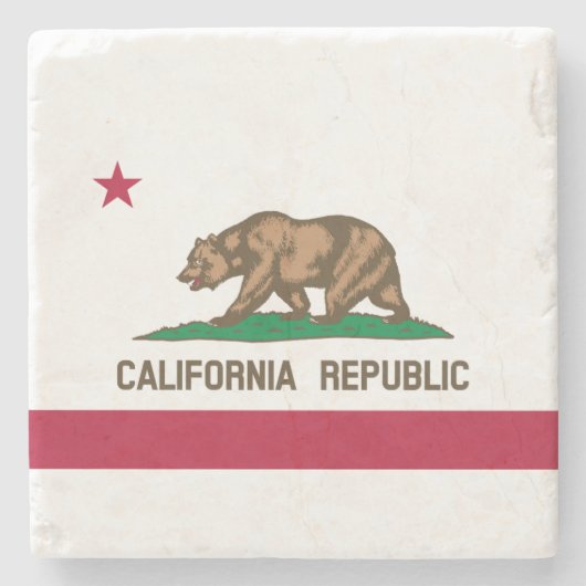 Dessous-de-verre En Pierre Drapeau d'État de la République de Californie (Devant)