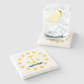 Dessous-de-verre En Pierre Drapeau d'État de Rhode Island (Côté)