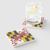 Dessous-de-verre En Pierre Drapeau d'État du Maryland (Côté)