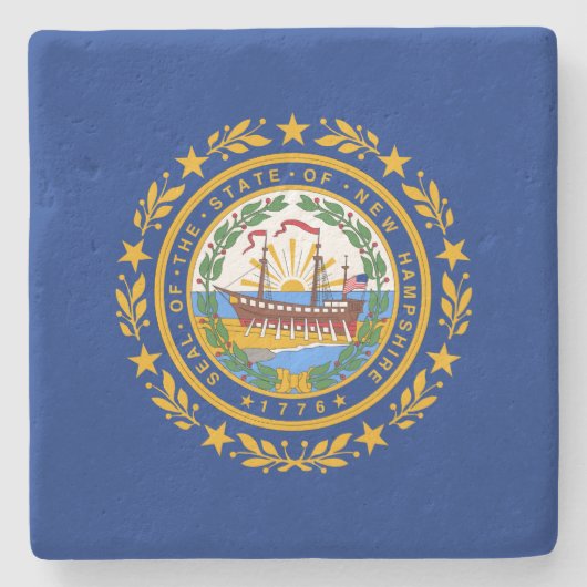 Dessous-de-verre En Pierre Drapeau d'Etat du New Hampshire (Devant)