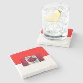 Dessous-de-verre En Pierre Drapeau du Canada (Côté)