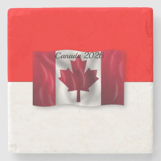 Dessous-de-verre En Pierre Drapeau du Canada (Devant)