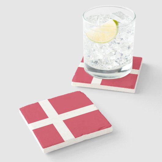 Dessous-de-verre En Pierre Drapeau du Danemark (Côté)