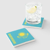 Dessous-de-verre En Pierre Drapeau du Kazakhstan (Côté)