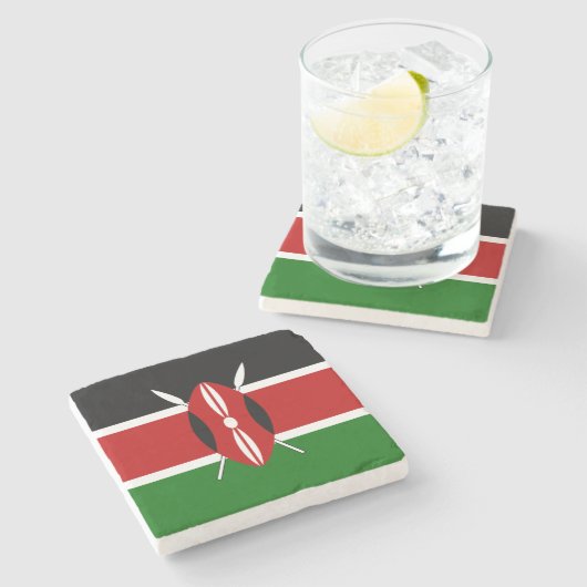 Dessous-de-verre En Pierre Drapeau du Kenya (Côté)