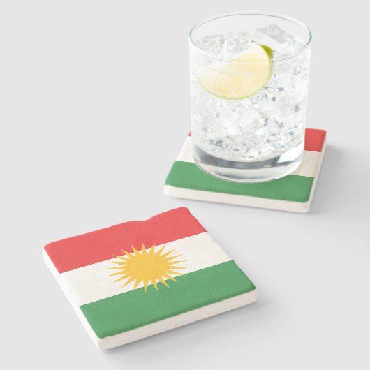 Dessous-de-verre En Pierre Drapeau du Kurdistan (Côté)