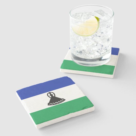 Dessous-de-verre En Pierre Drapeau du Lesotho (Côté)