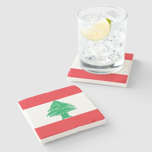 Dessous-de-verre En Pierre Drapeau du Liban (Côté)