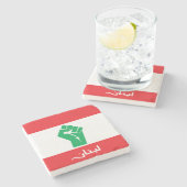 Dessous-de-verre En Pierre Drapeau du Liban (Côté)