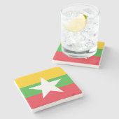Dessous-de-verre En Pierre Drapeau du Myanmar (Côté)